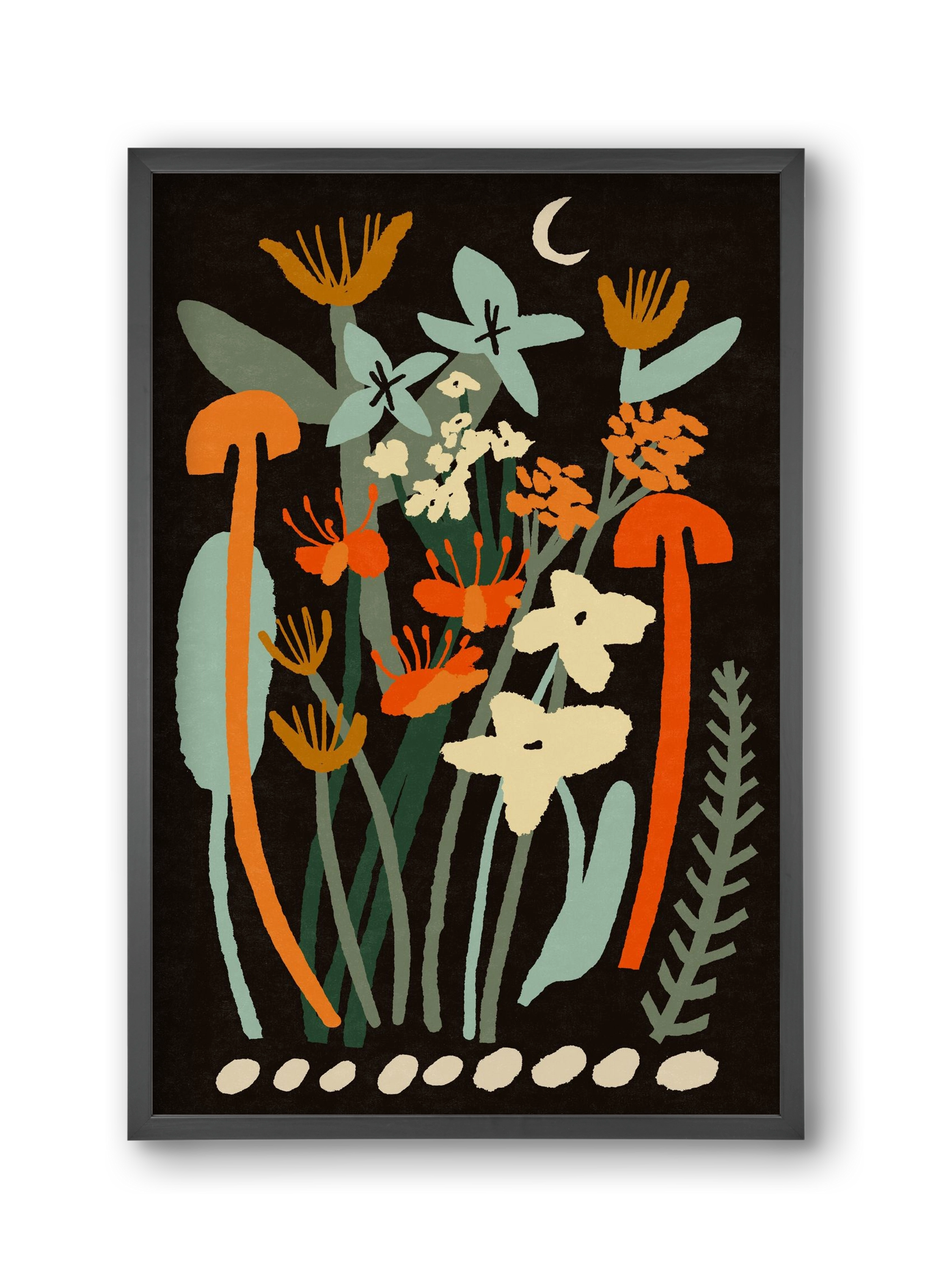 Late night flowers, 30x45 cm (30x45 cm), Fekete keret