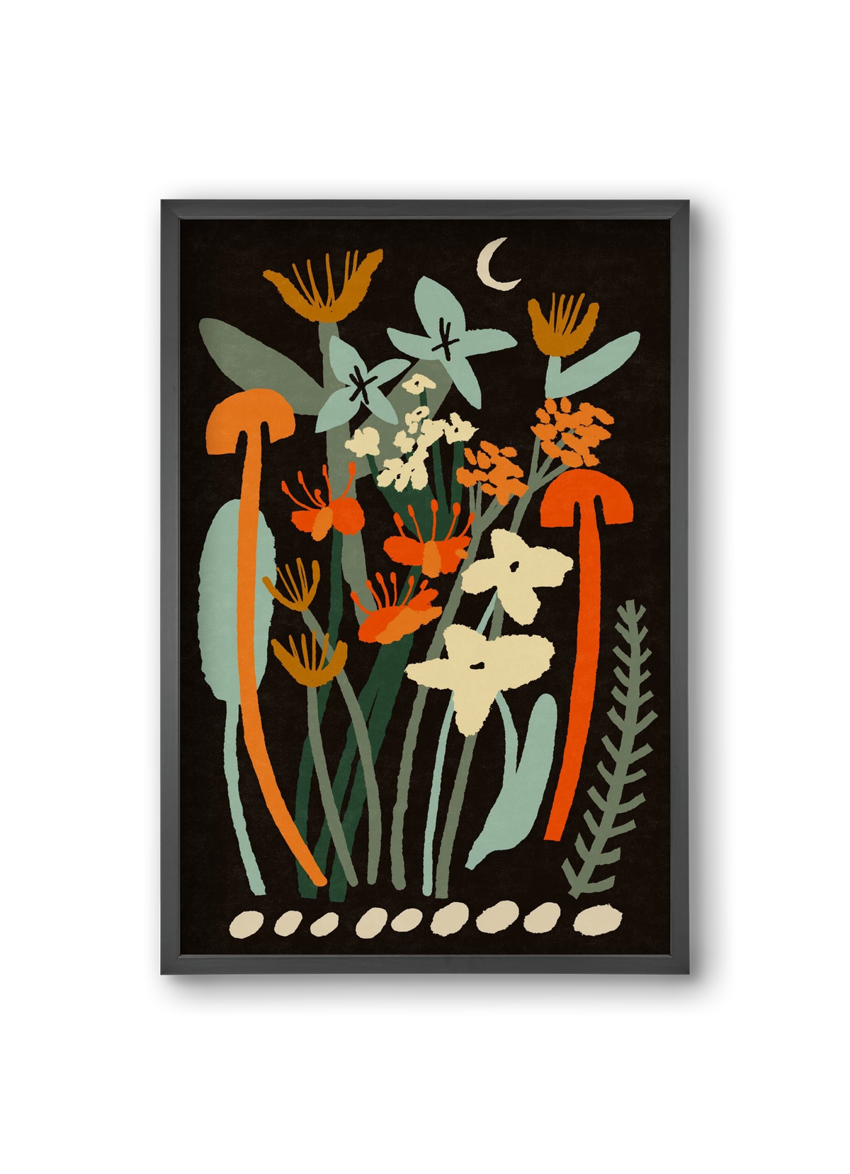 Late night flowers, 20x30 cm (20x30 cm), Fekete keret