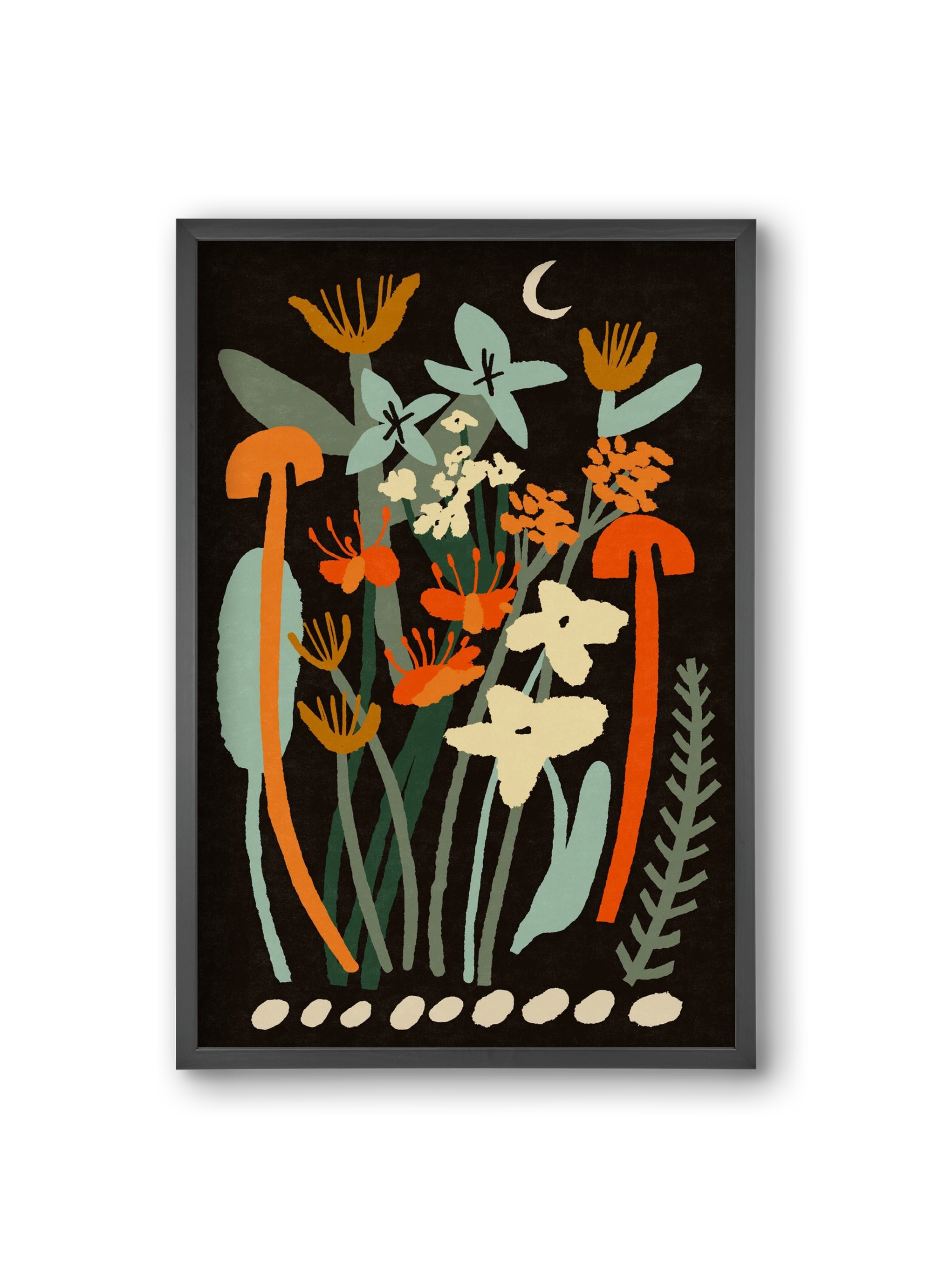 Late night flowers, 20x30 cm (20x30 cm), Fekete keret