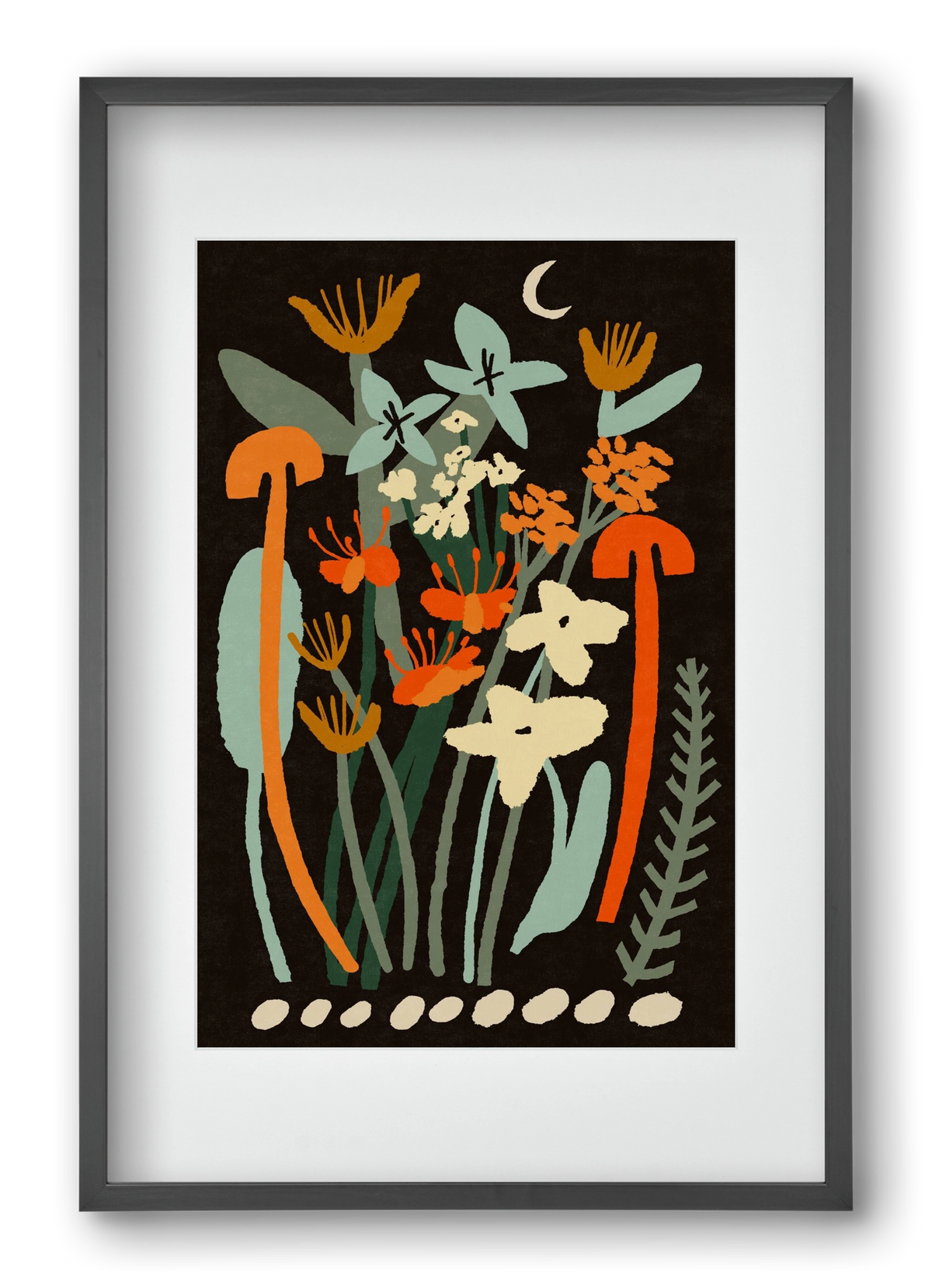 Late night flowers, 40x60 cm (30x45 cm), Fekete keret, paszpartuval