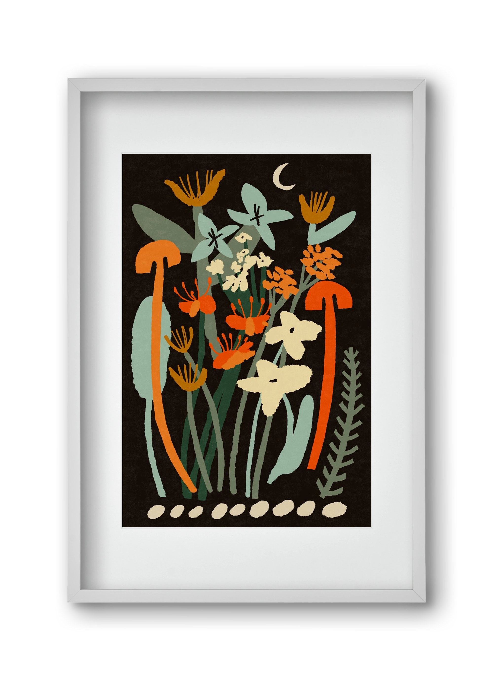 Late night flowers, 30x45 cm (20x30 cm), Fehér keret, paszpartuval