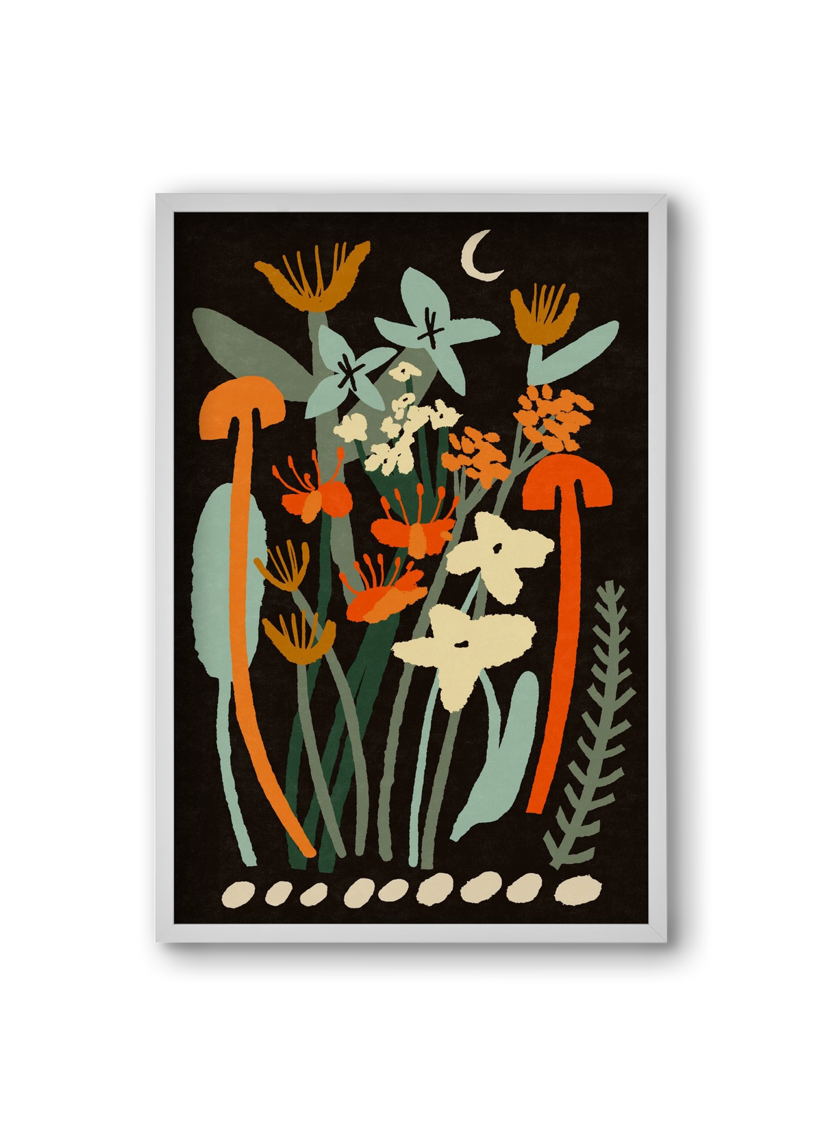 Late night flowers, 20x30 cm (20x30 cm), Fehér keret