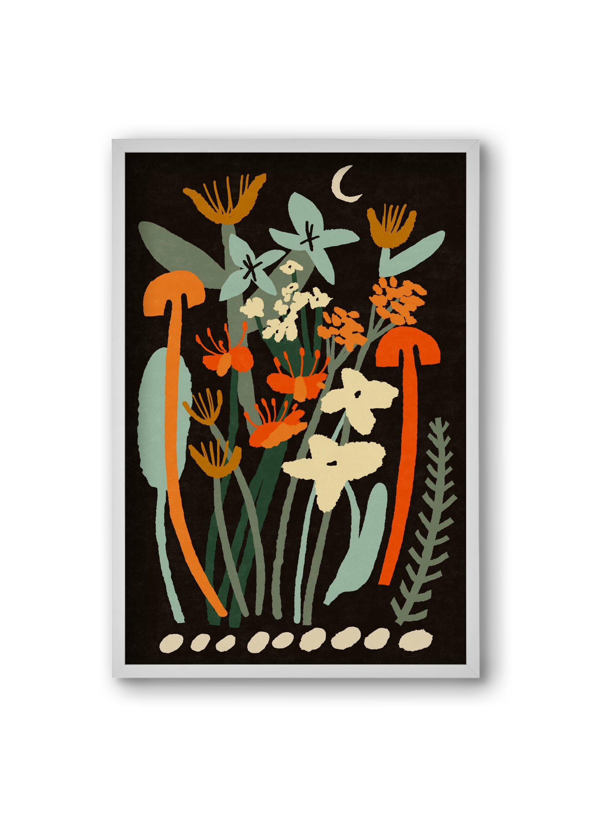 Late night flowers, 20x30 cm (20x30 cm), Fehér keret