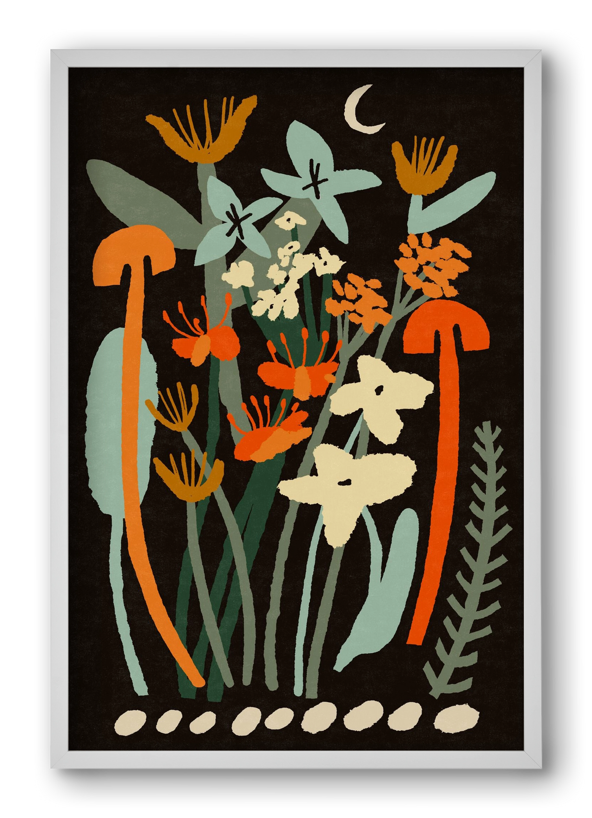 Late night flowers, 40x60 cm (40x60 cm), Fehér keret