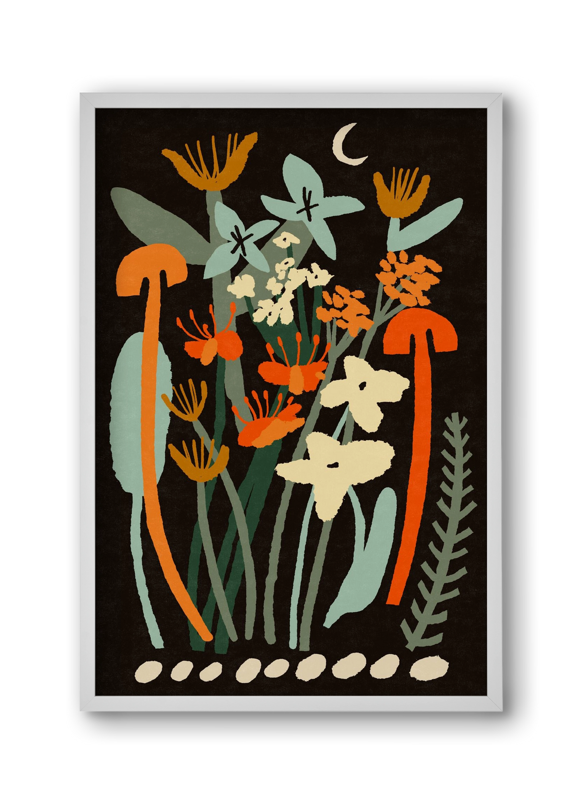 Late night flowers, 30x45 cm (30x45 cm), Fehér keret