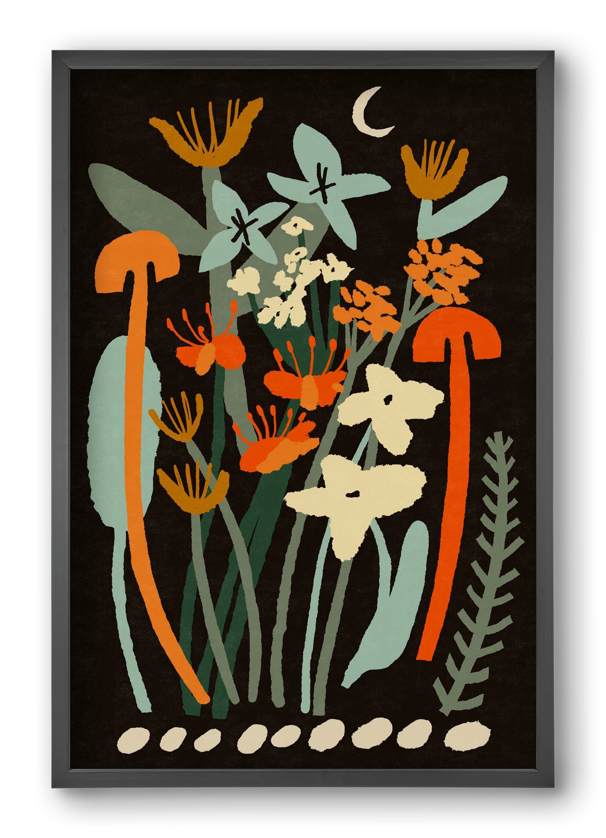 Late night flowers, 40x60 cm (40x60 cm), Fekete keret