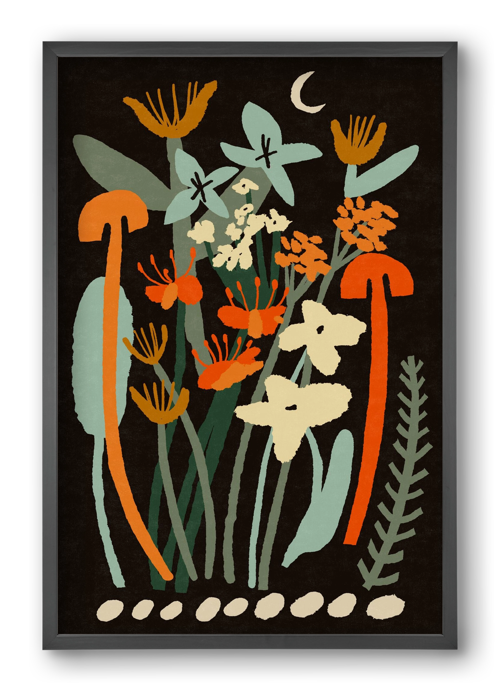 Late night flowers, 40x60 cm (40x60 cm), Fekete keret