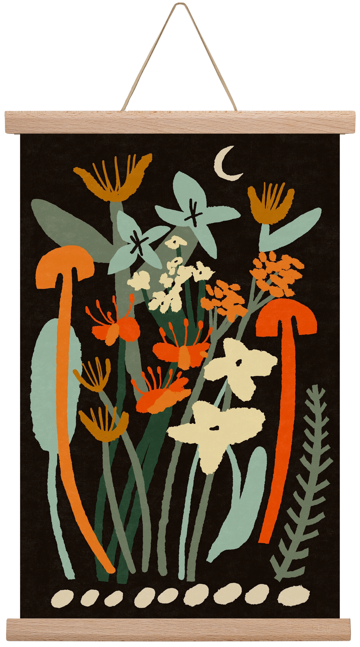 Late night flowers, 30x45 cm (30x45 cm), Tölgy akasztó