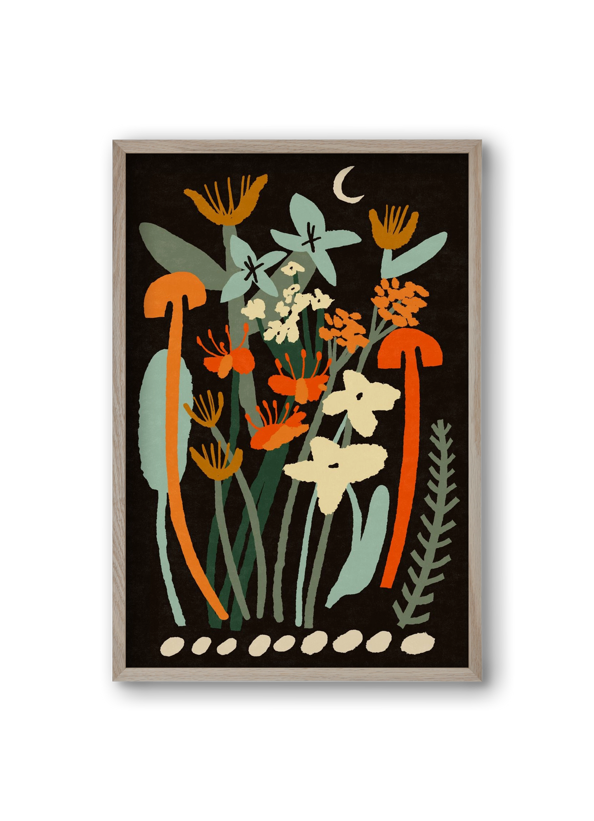 Late night flowers, 20x30 cm (20x30 cm), Tölgy keret