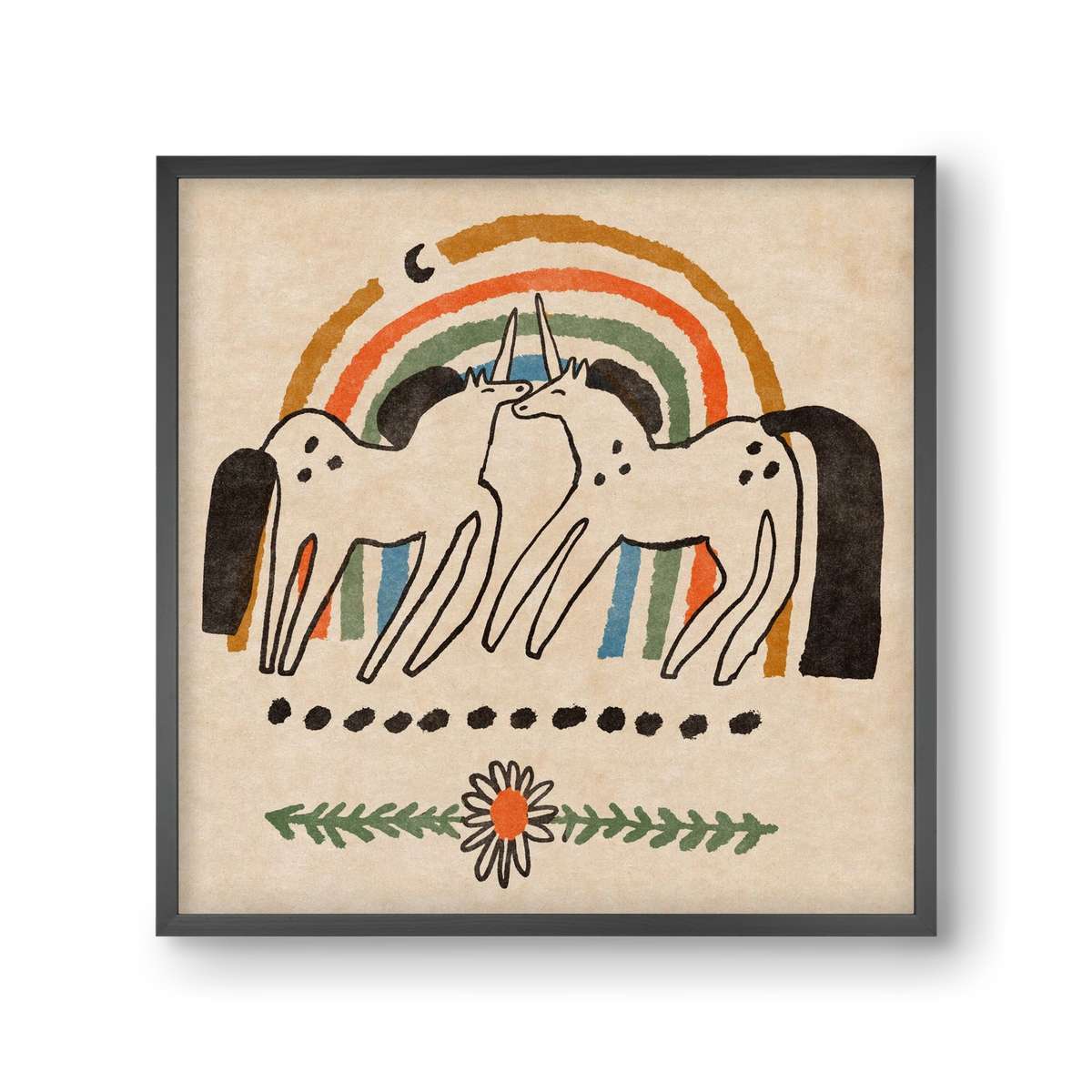 Unicorn love, 30x30 cm (30x30 cm), Fekete keret