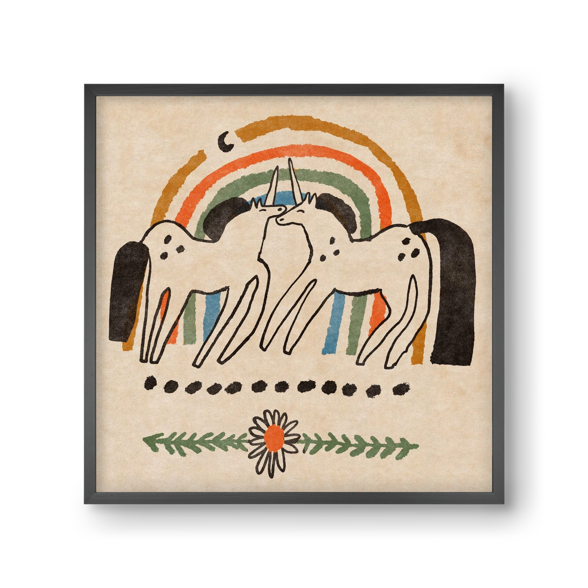 Unicorn love, 30x30 cm (30x30 cm), Fekete keret