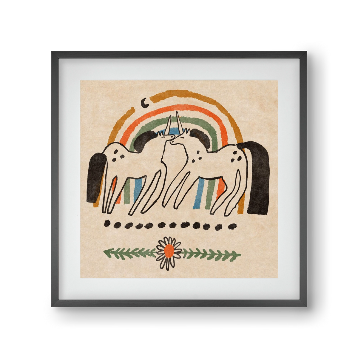 Unicorn love, 30x30 cm (20x20 cm), Fekete keret, paszpartuval