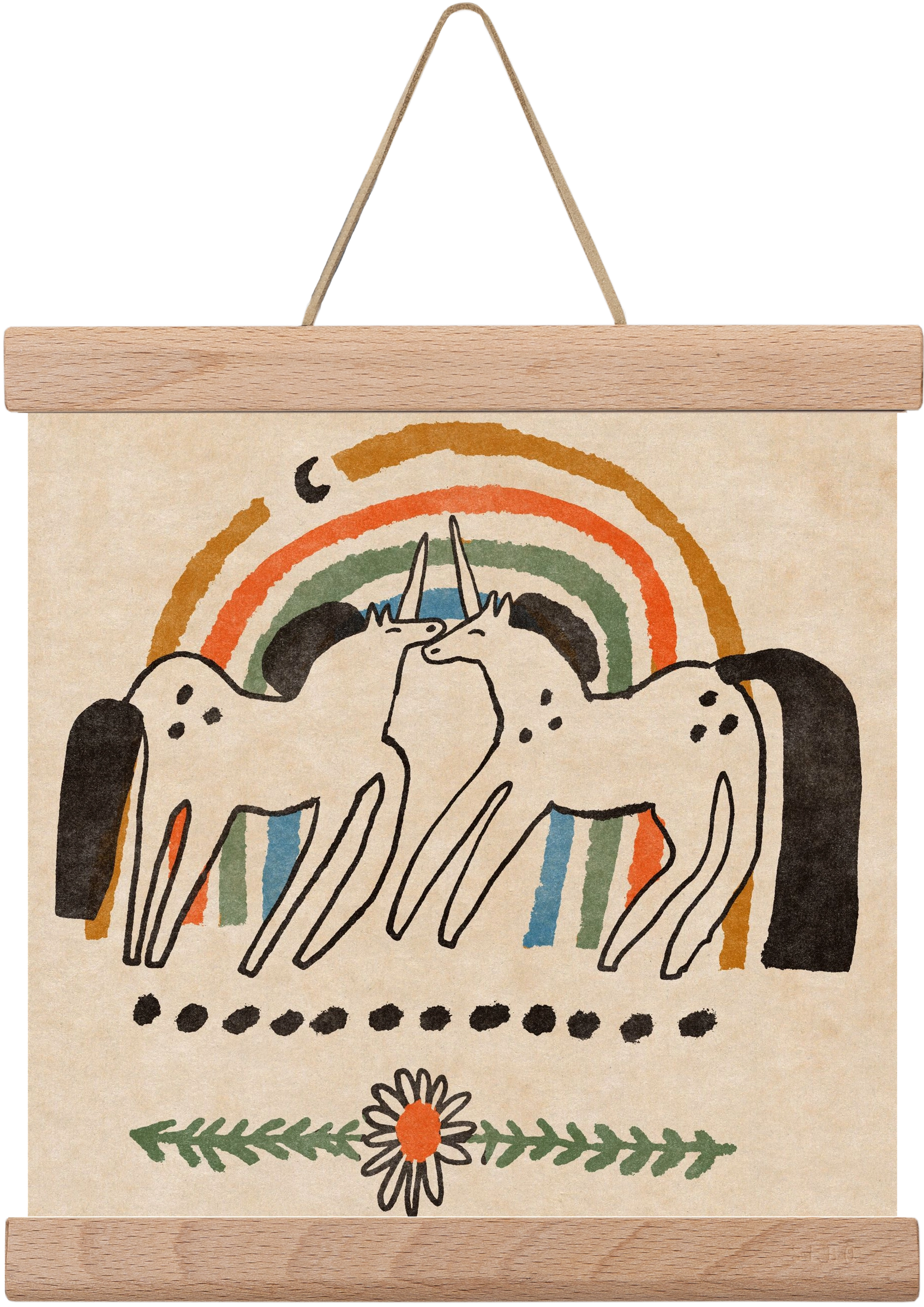 Unicorn love, 20x20 cm (20x20 cm), Tölgy akasztó