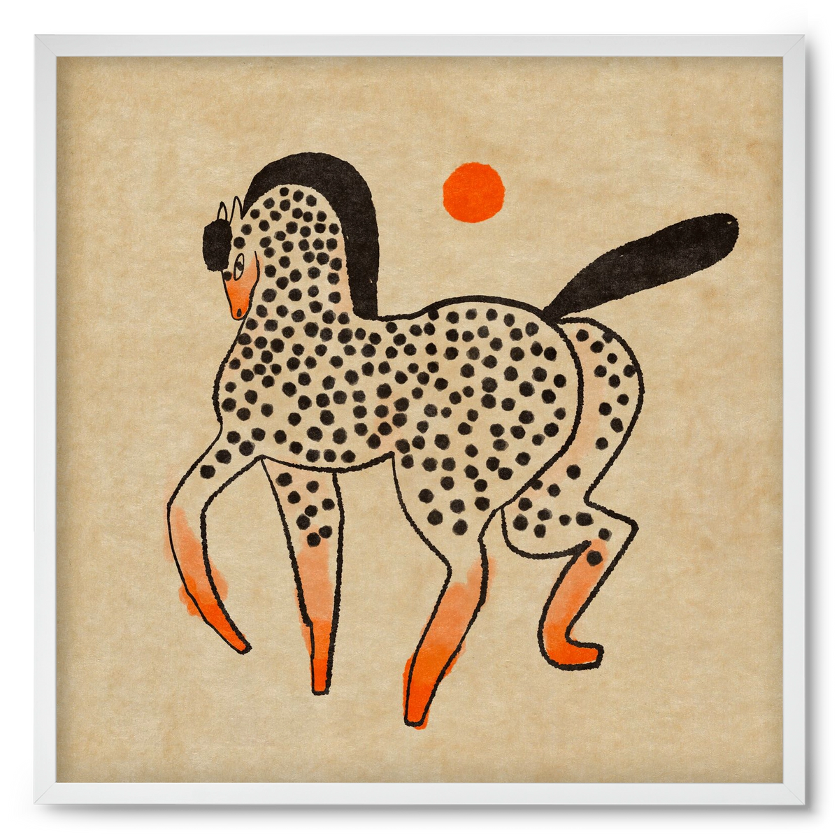Spotted mare, 50x50 cm (50x50 cm), Fehér keret