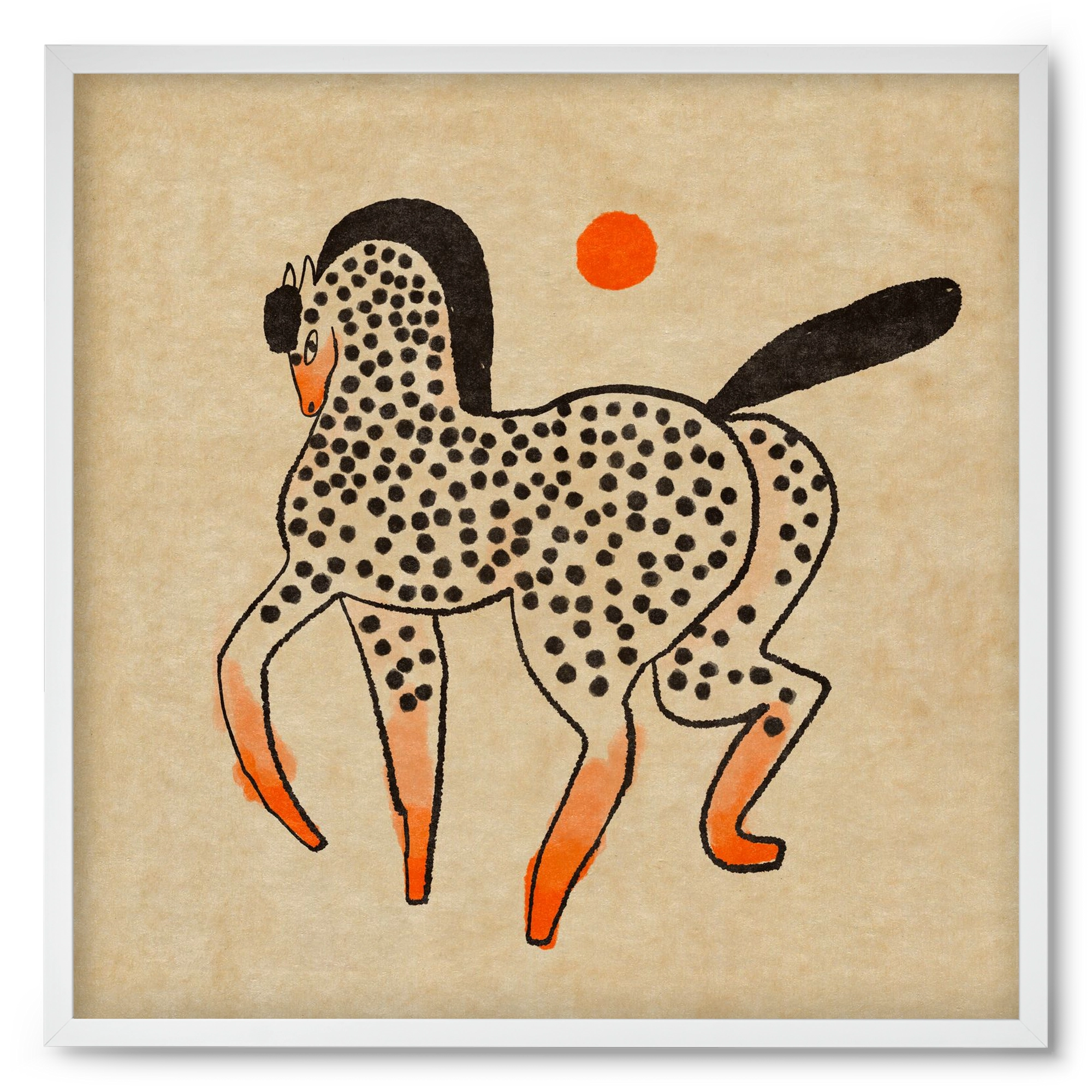 Spotted mare, 50x50 cm (50x50 cm), Fehér keret