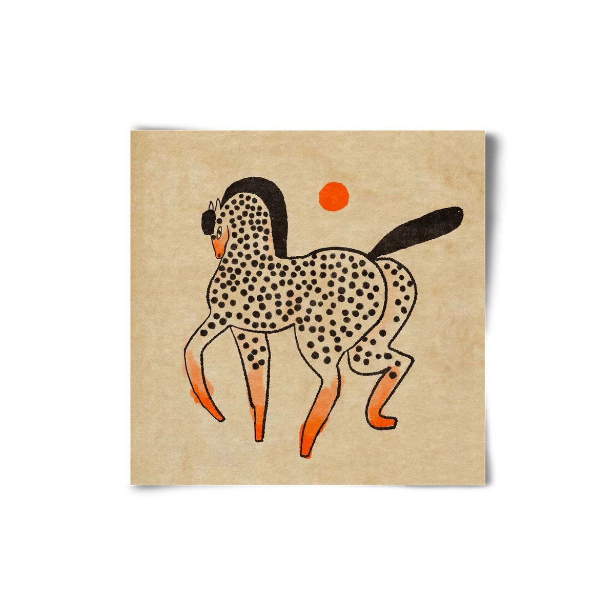 Spotted mare, 20x20 cm, Keret nélkül