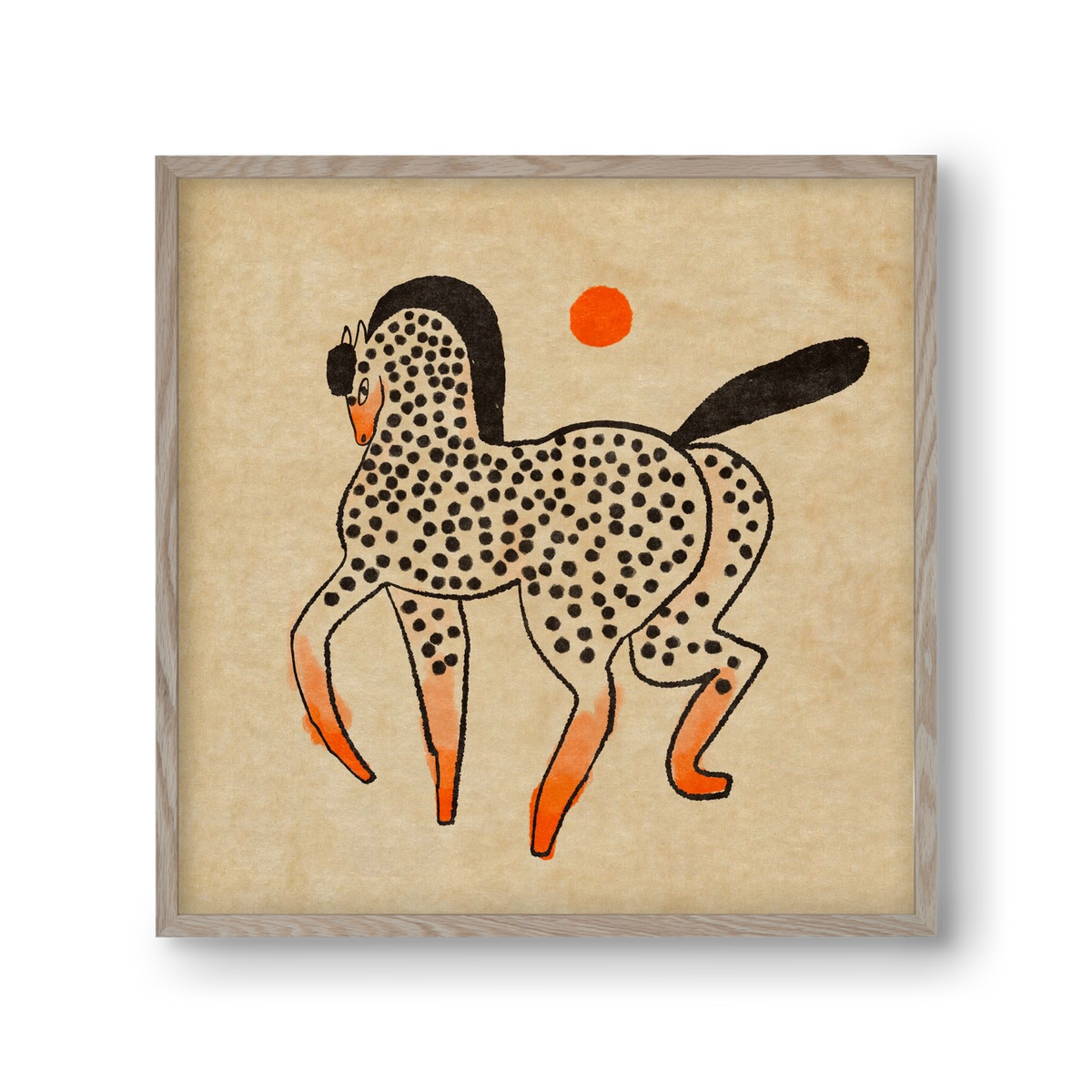 Spotted mare, 30x30 cm (30x30 cm), Tölgy keret