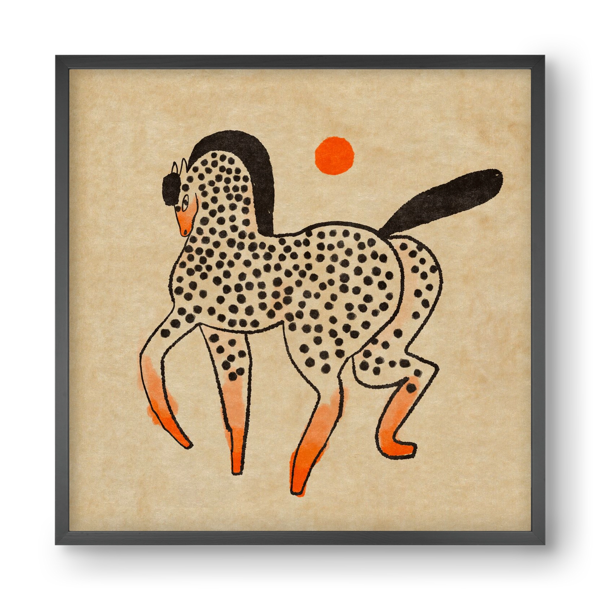 Spotted mare, 40x40 cm (40x40 cm), Fekete keret