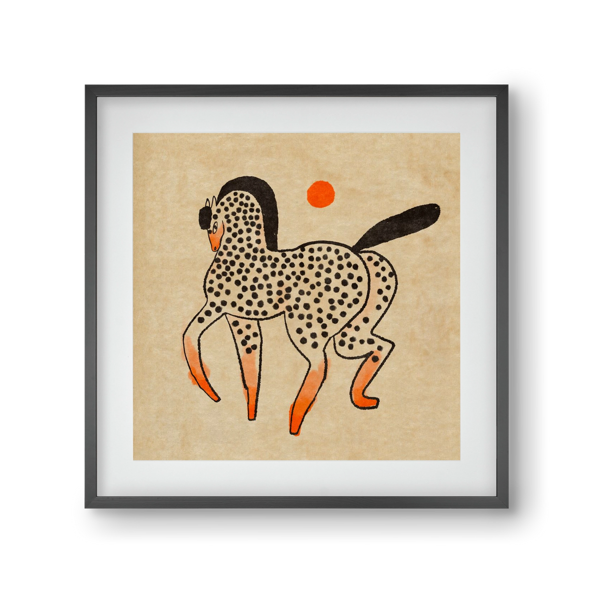 Spotted mare, 30x30 cm (20x20 cm), Fekete keret, paszpartuval