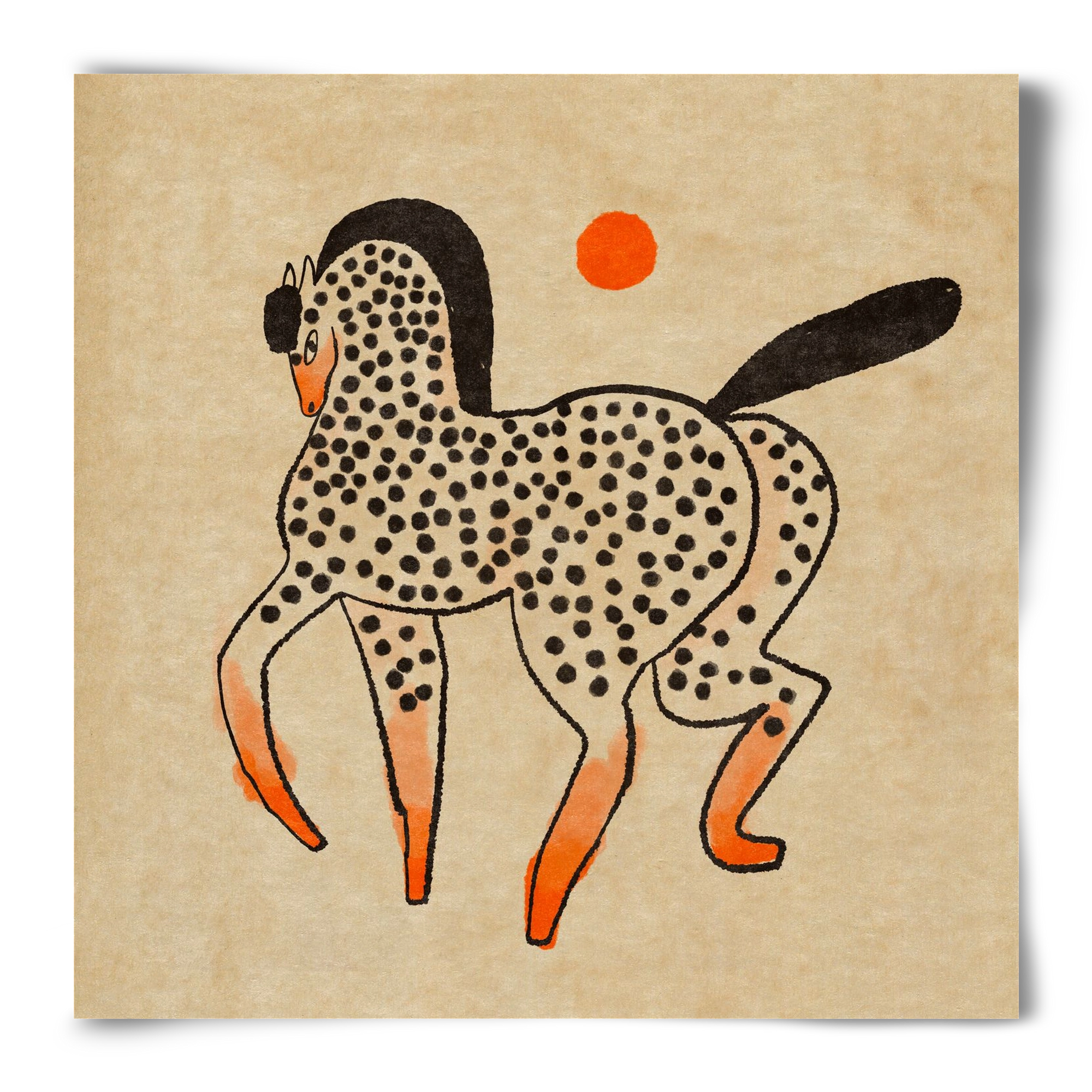 Spotted mare, 50x50 cm, Keret nélkül