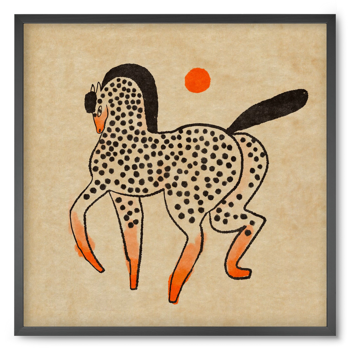 Spotted mare, 50x50 cm (50x50 cm), Fekete keret