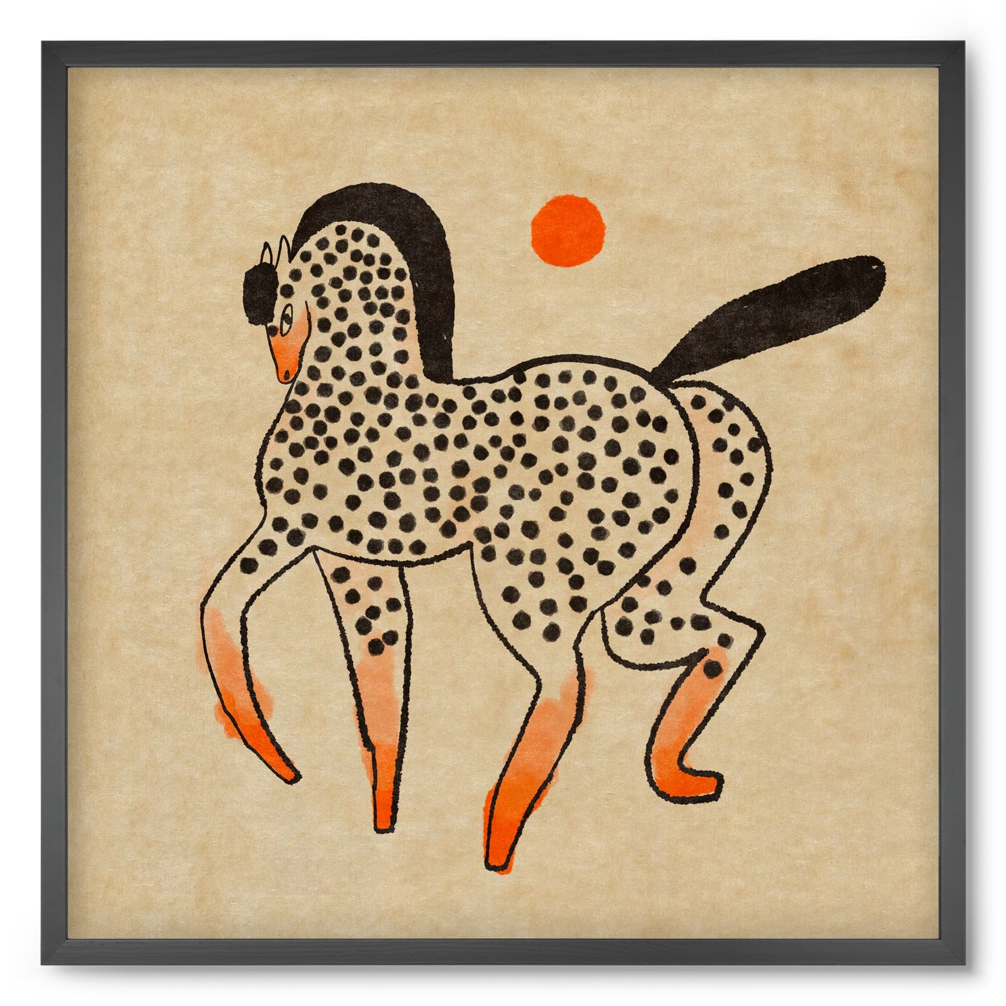 Spotted mare, 50x50 cm (50x50 cm), Fekete keret