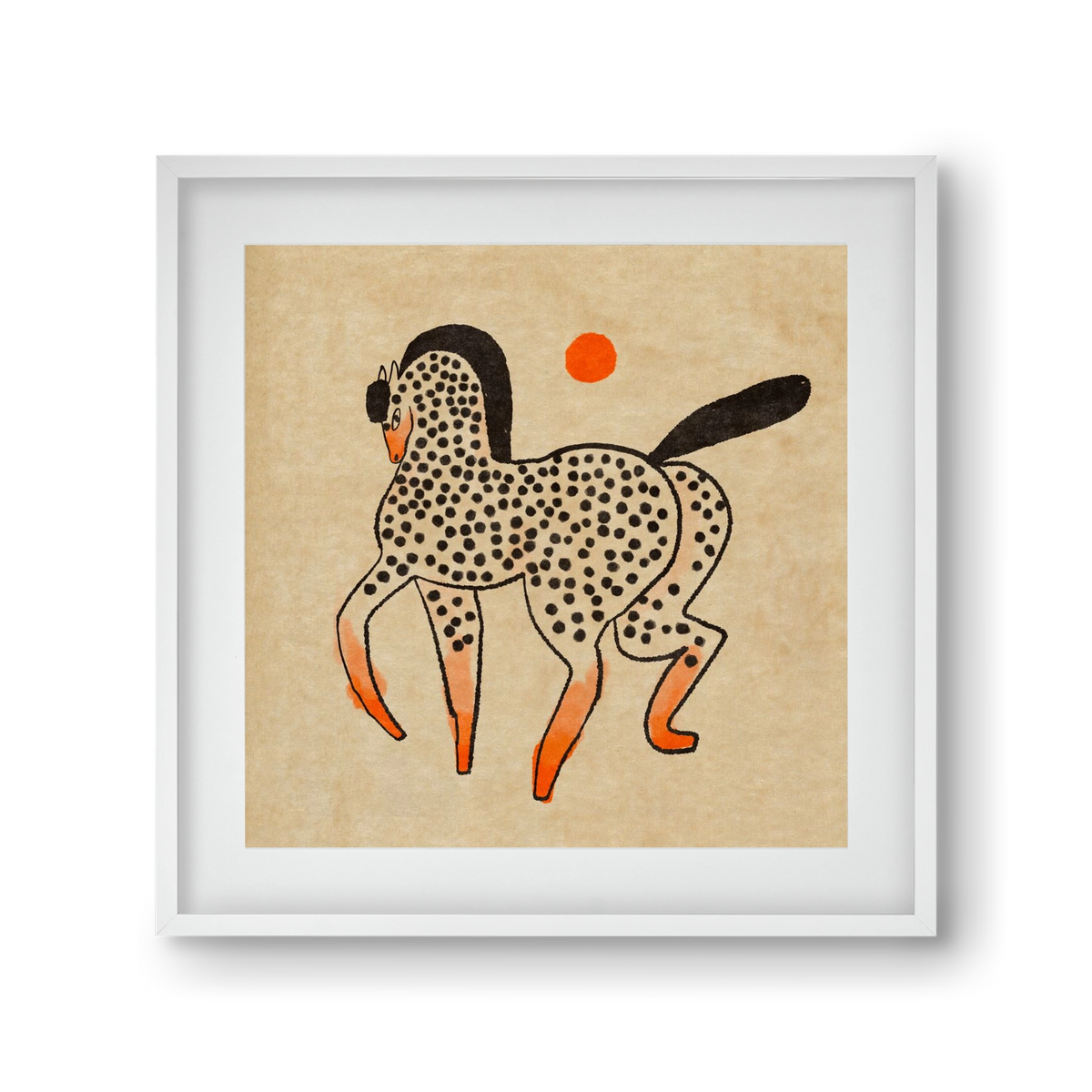 Spotted mare, 30x30 cm (20x20 cm), Fehér keret, paszpartuval