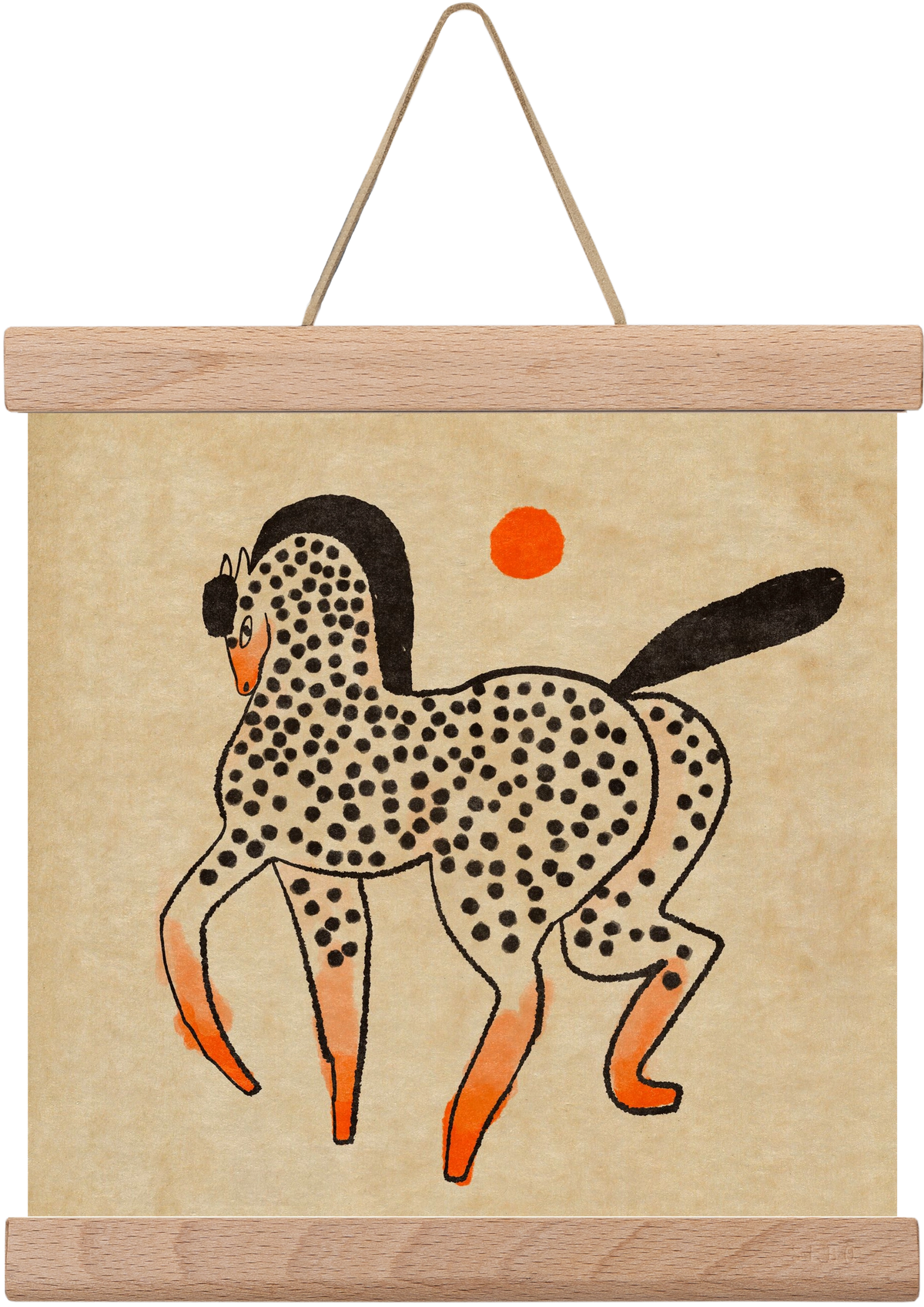 Spotted mare, 20x20 cm (20x20 cm), Tölgy akasztó