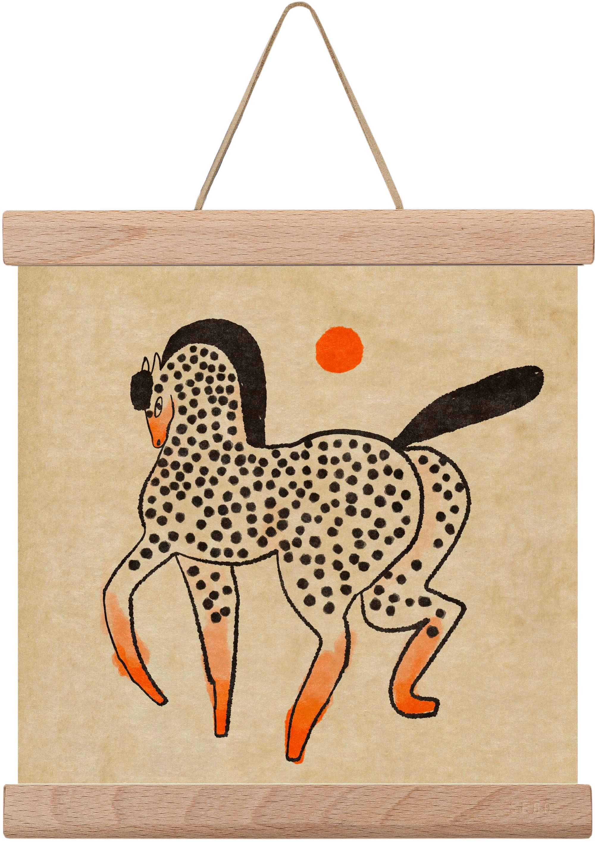 Spotted mare, 20x20 cm (20x20 cm), Tölgy akasztó