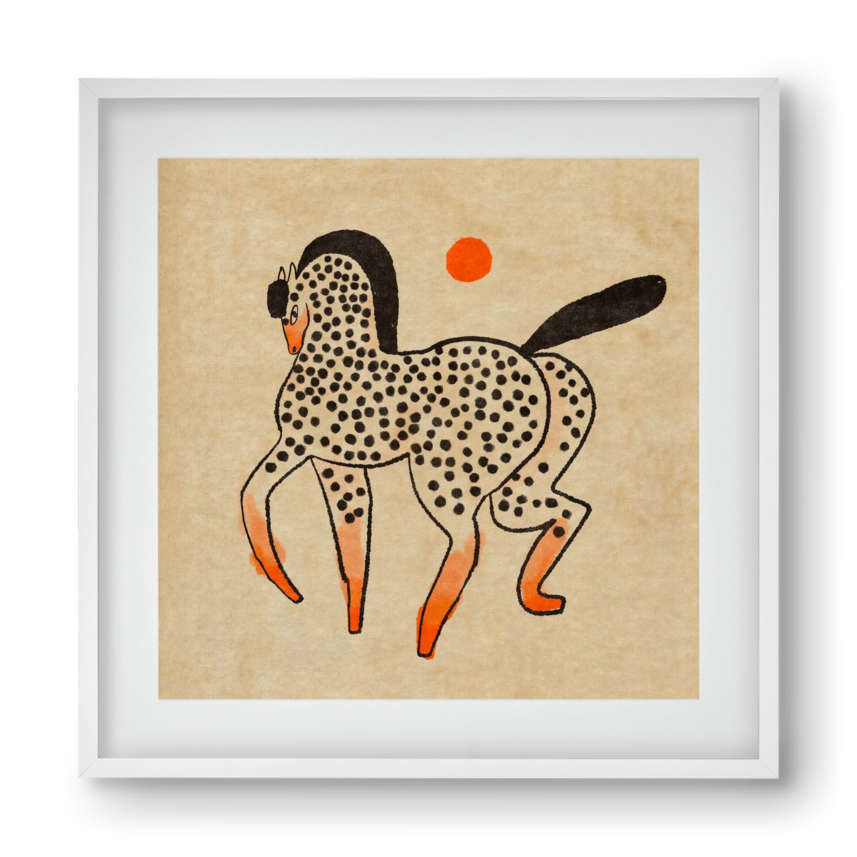 Spotted mare, 40x40 cm (30x30 cm), Fehér keret, paszpartuval