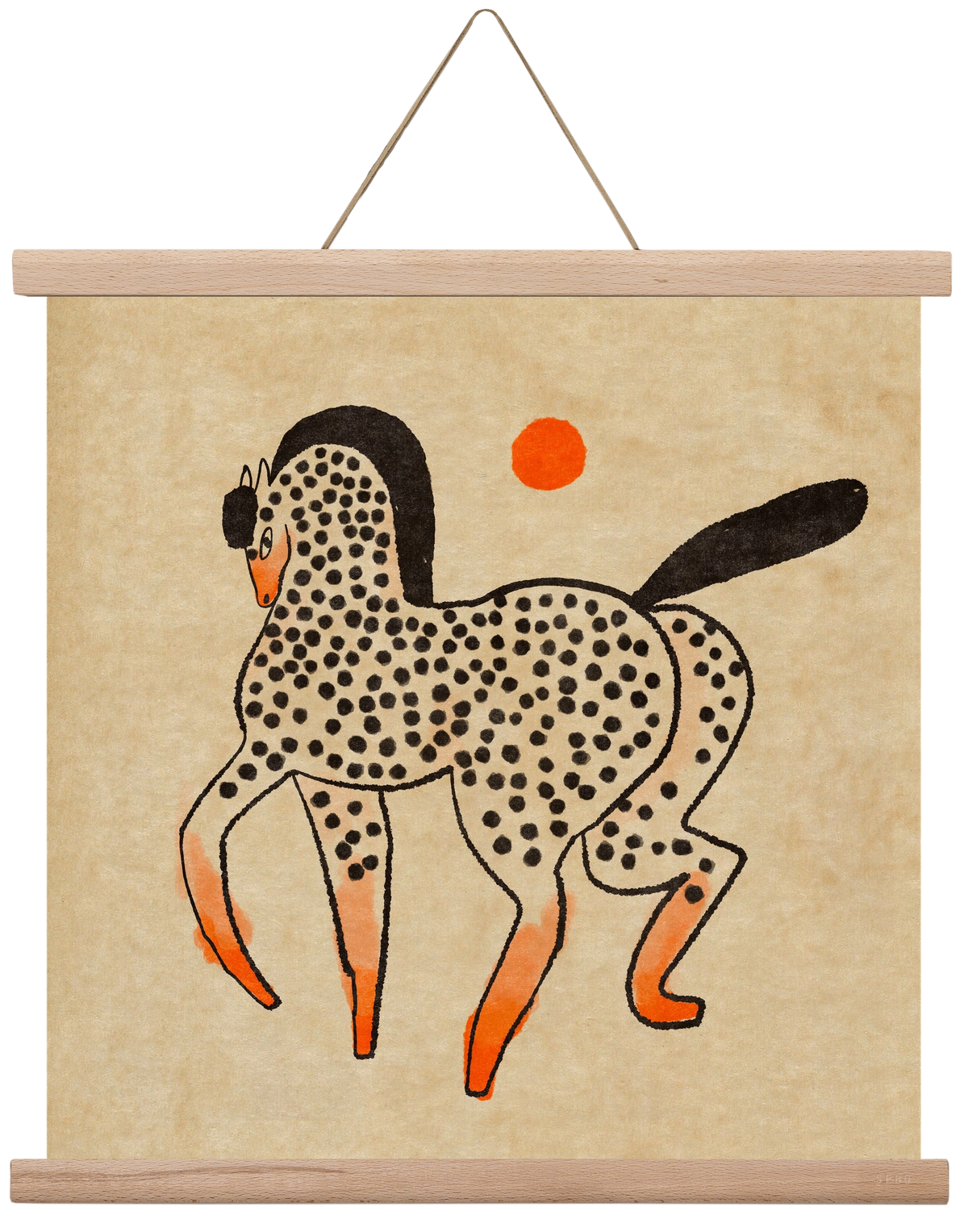 Spotted mare, 40x40 cm (40x40 cm), Tölgy akasztó