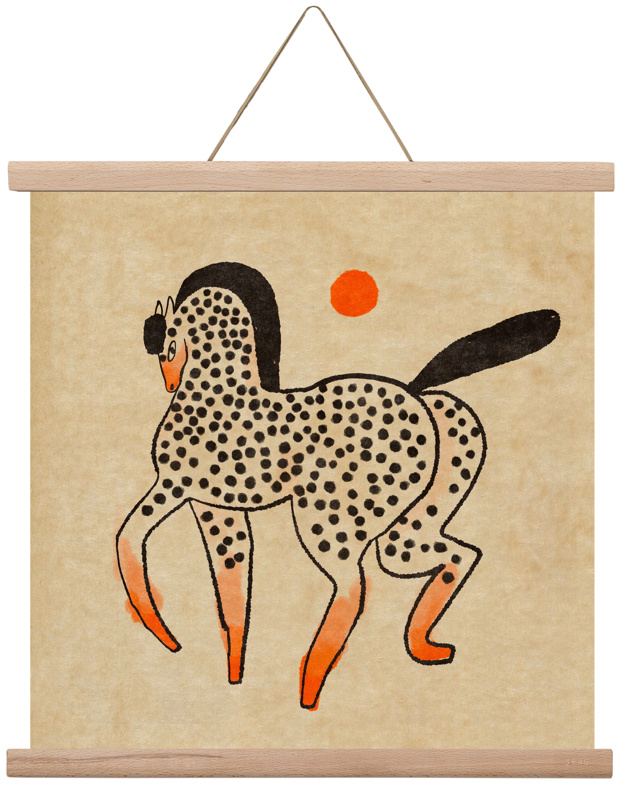 Spotted mare, 40x40 cm (40x40 cm), Tölgy akasztó