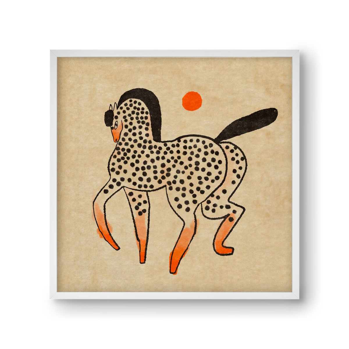 Spotted mare, 30x30 cm (30x30 cm), Fehér keret