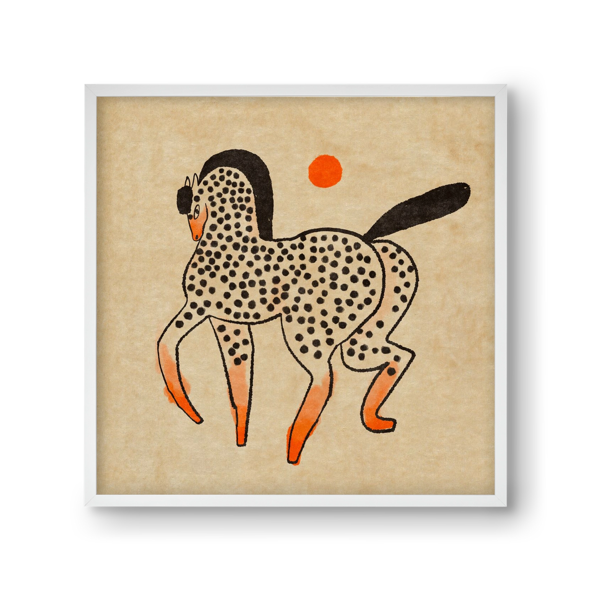 Spotted mare, 30x30 cm (30x30 cm), Fehér keret