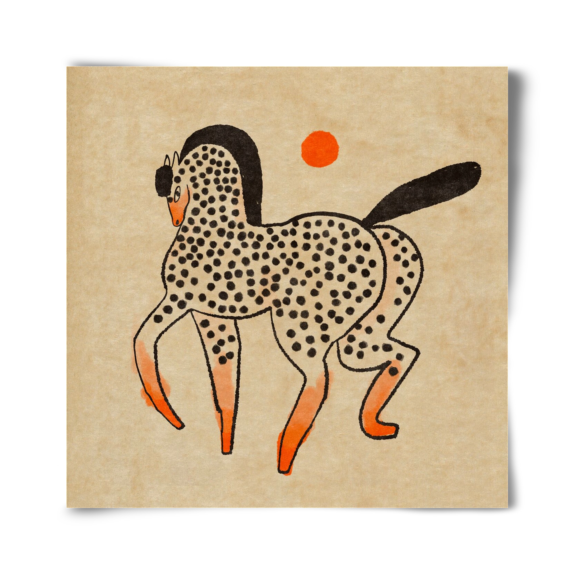 Spotted mare, 40x40 cm, Keret nélkül