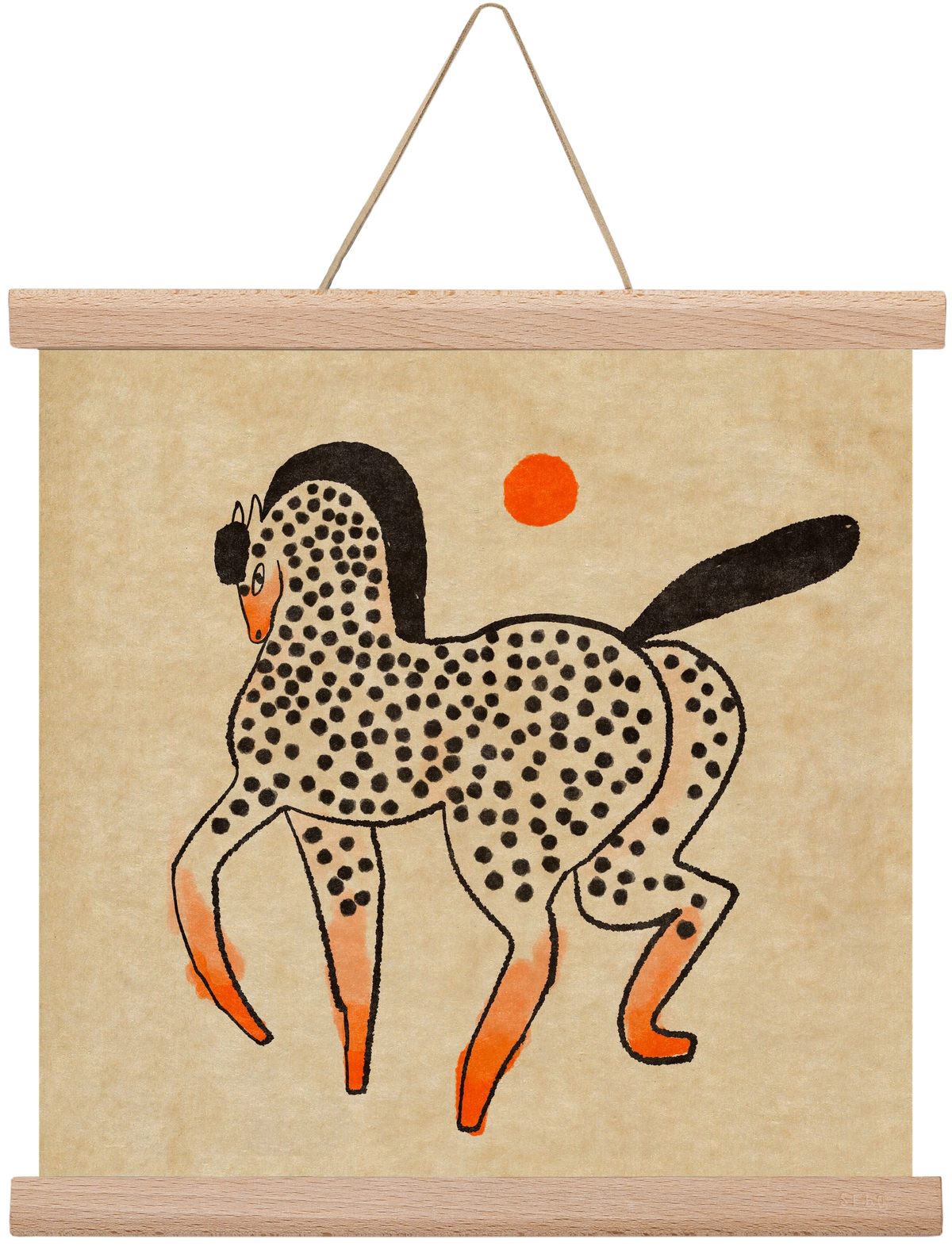 Spotted mare, 30x30 cm (30x30 cm), Tölgy akasztó