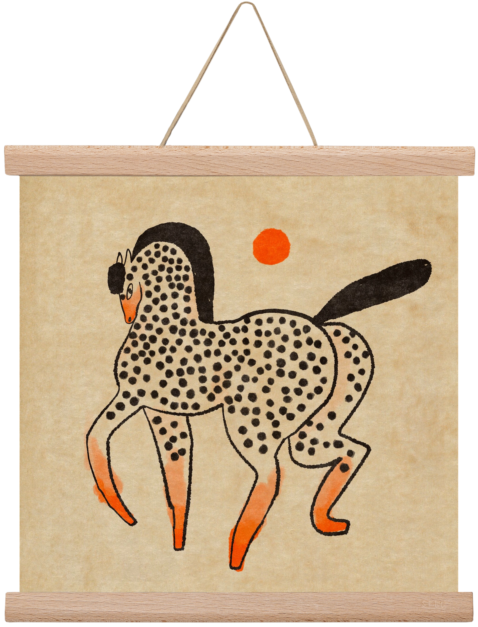 Spotted mare, 30x30 cm (30x30 cm), Tölgy akasztó