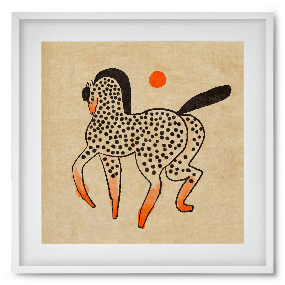 Spotted mare, 50x50 cm (40x40 cm), Fehér keret, paszpartuval