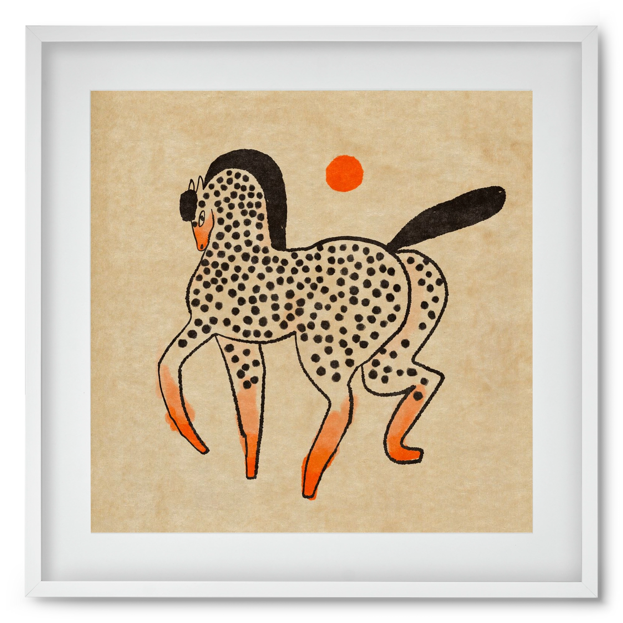 Spotted mare, 50x50 cm (40x40 cm), Fehér keret, paszpartuval