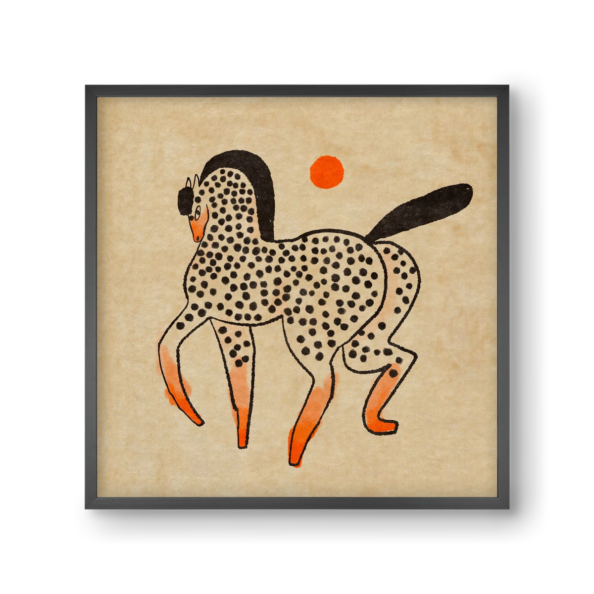 Spotted mare, 30x30 cm (30x30 cm), Fekete keret