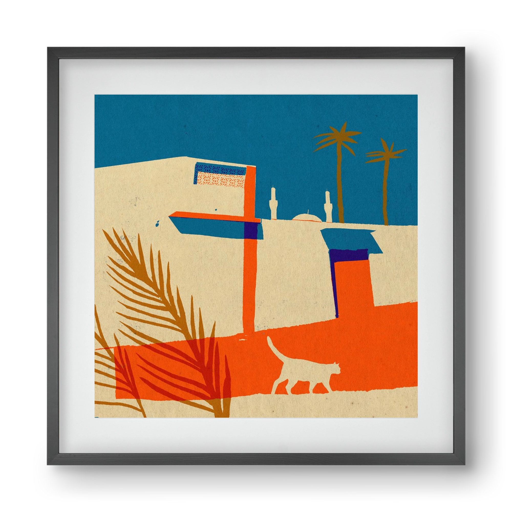 Dubai, 40x40 cm (30x30 cm), Fekete keret, paszpartuval