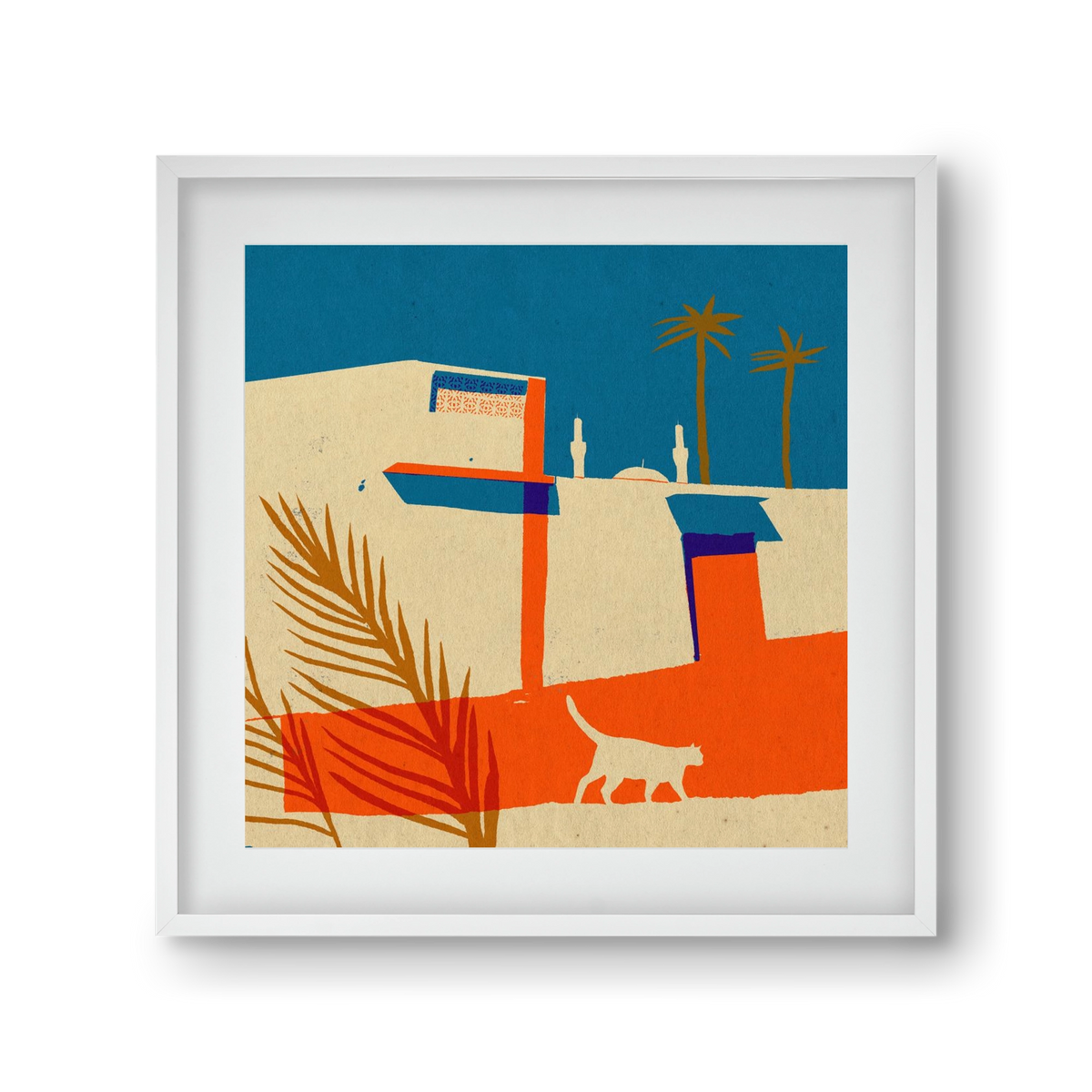 Dubai, 30x30 cm (20x20 cm), Fehér keret, paszpartuval