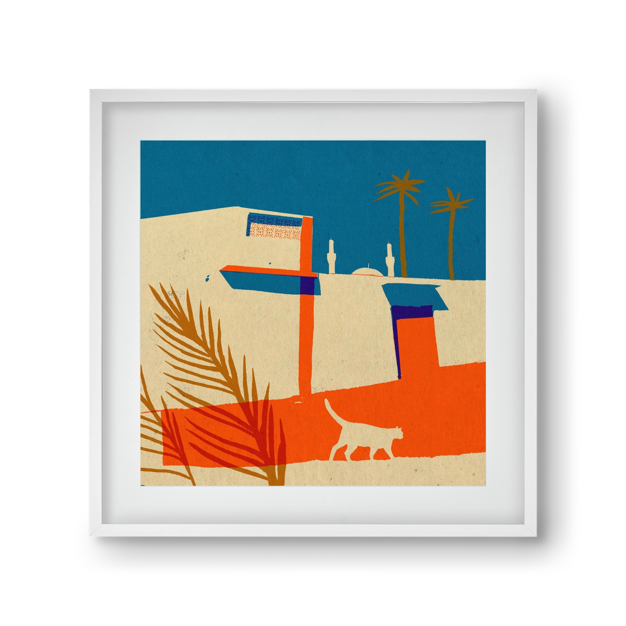 Dubai, 30x30 cm (20x20 cm), Fehér keret, paszpartuval