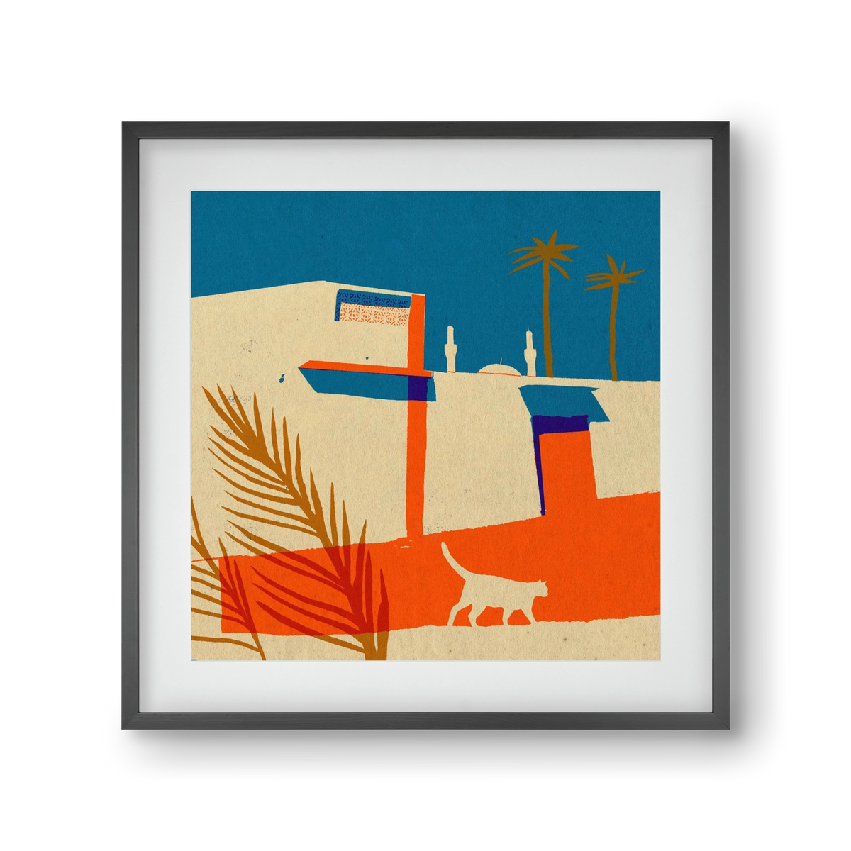 Dubai, 30x30 cm (20x20 cm), Fekete keret, paszpartuval