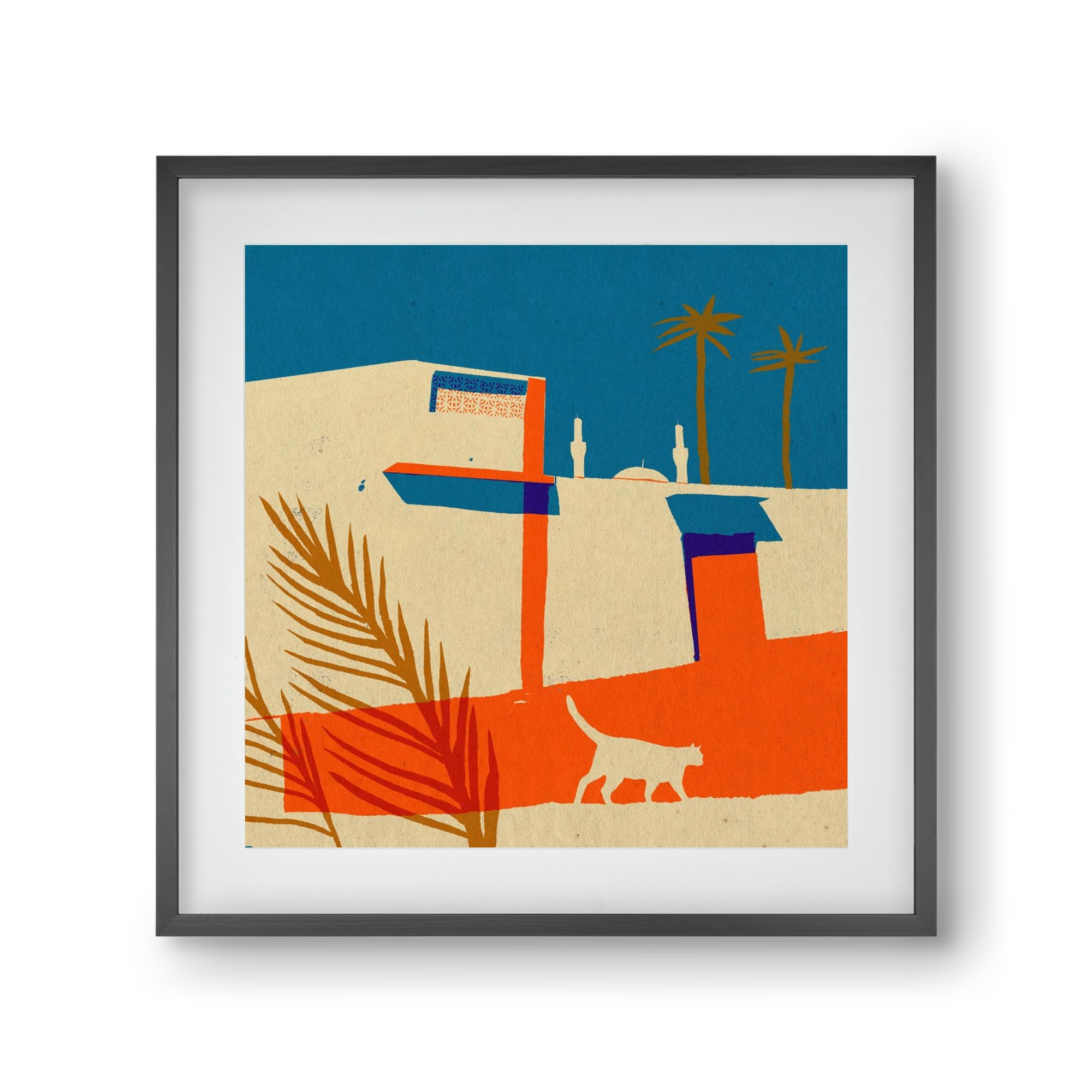 Dubai, 30x30 cm (20x20 cm), Fekete keret, paszpartuval