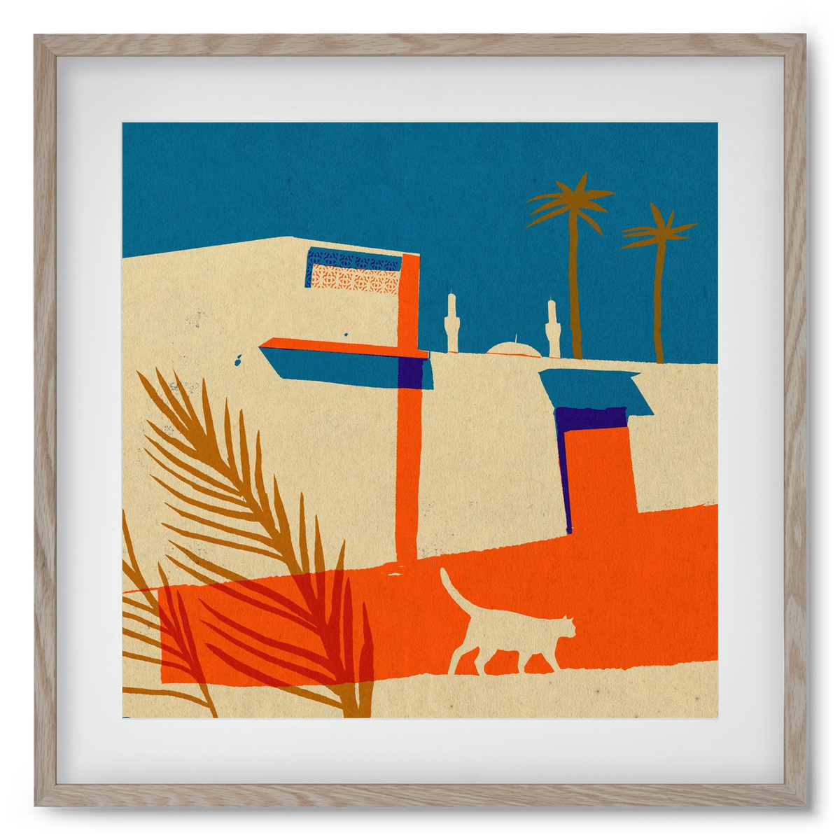 Dubai, 50x50 cm (40x40 cm), Tölgy keret, paszpartuval