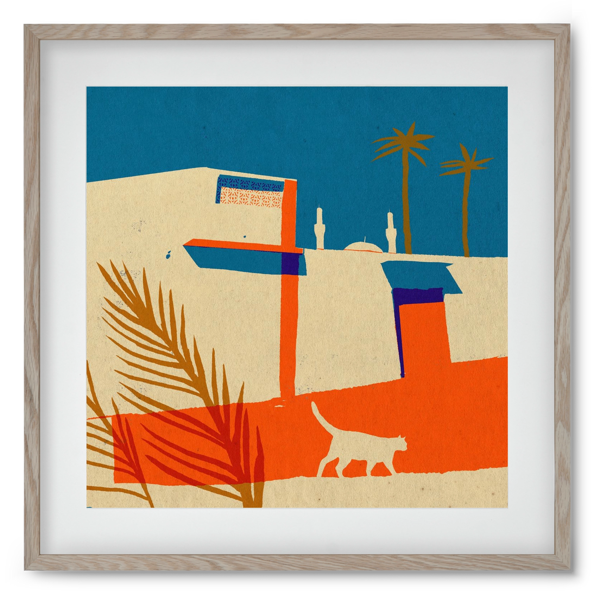 Dubai, 50x50 cm (40x40 cm), Tölgy keret, paszpartuval