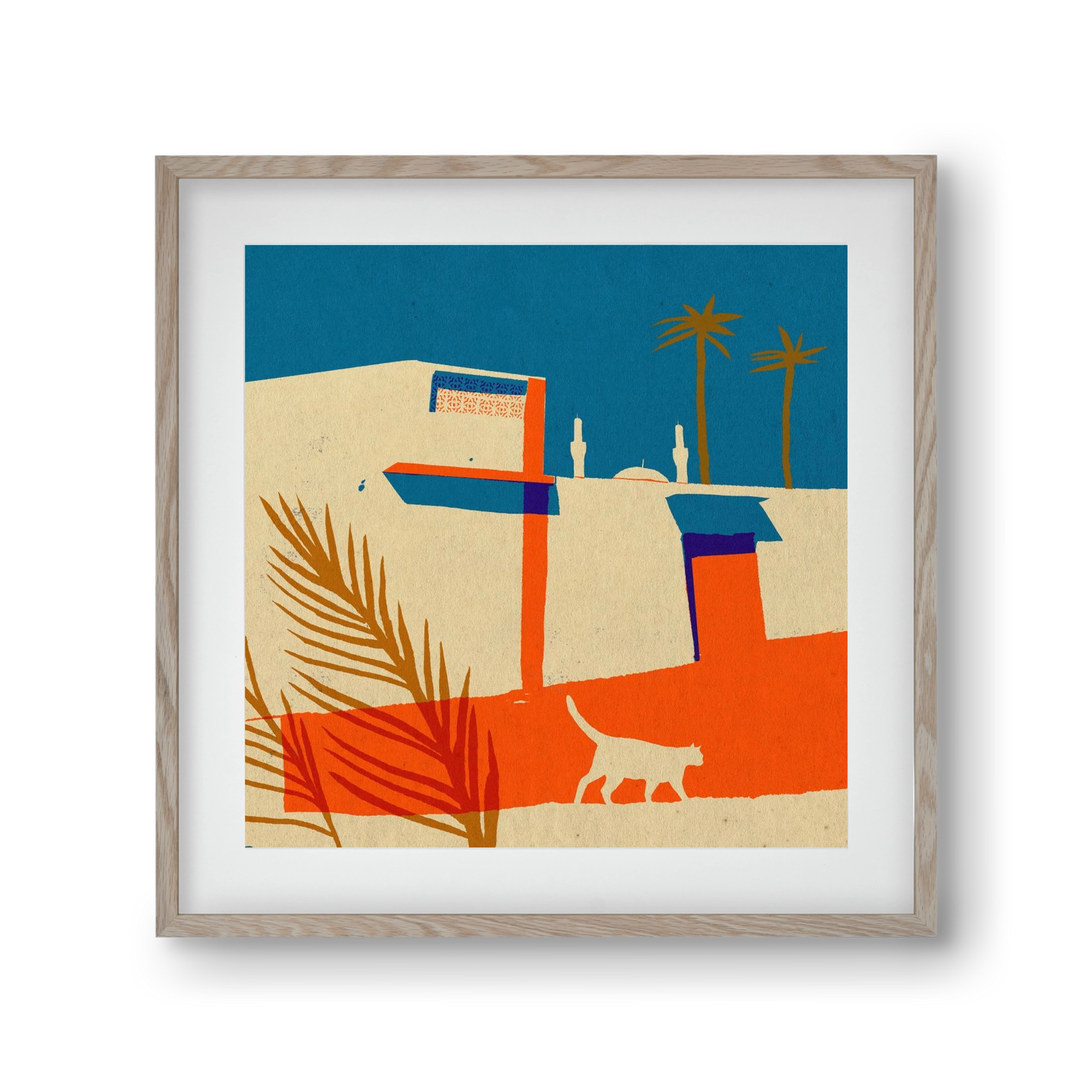 Dubai, 30x30 cm (20x20 cm), Tölgy keret, paszpartuval