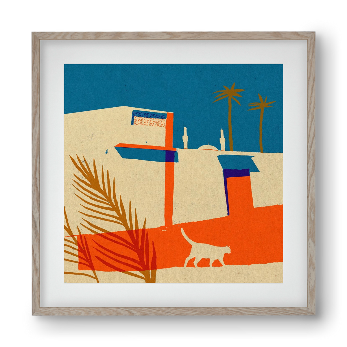 Dubai, 40x40 cm (30x30 cm), Tölgy keret, paszpartuval