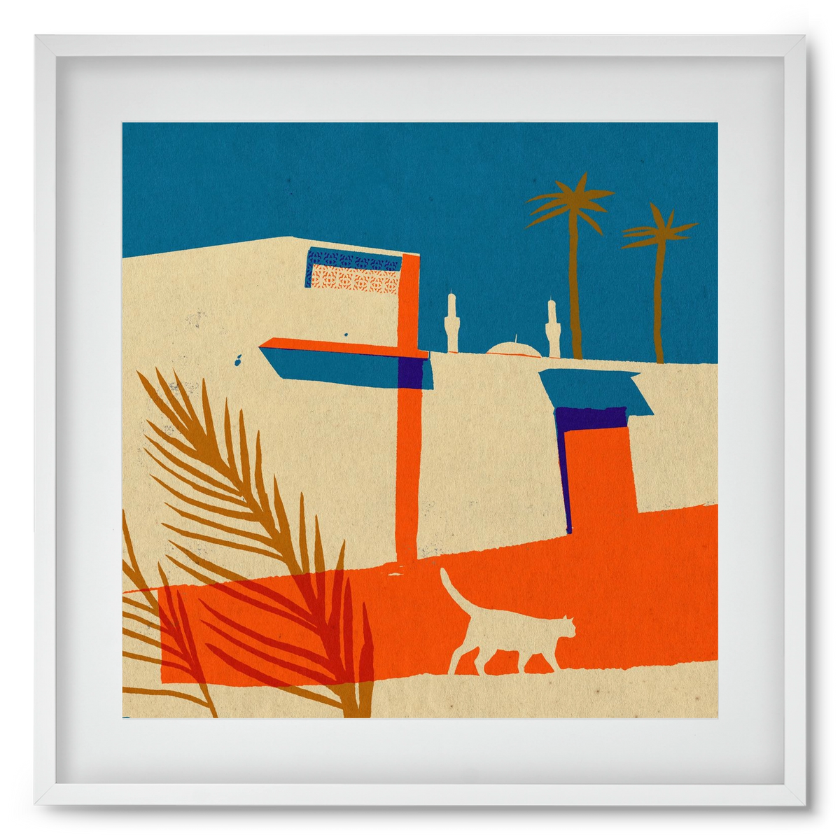 Dubai, 50x50 cm (40x40 cm), Fehér keret, paszpartuval